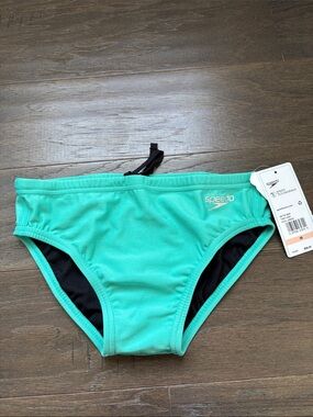 Speedo Eco Endurance Pool Green swim briefs,elastic drawcord waist